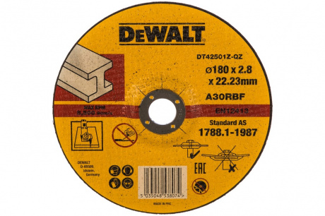 Купить Диск  абразивный DEWALT INDUSTRIAL 180*2,8*22.2 металл DT 42501Z фото №1