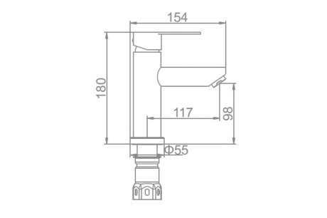 Купить Смеситель д/умывальника с гайкой . нерж. L71003  LEDEME L71003 фото №2