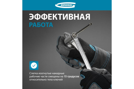 Купить Набор ключей комбинированных 6-22 12шт CrV холодный штамп GROSS 15149 фото №5