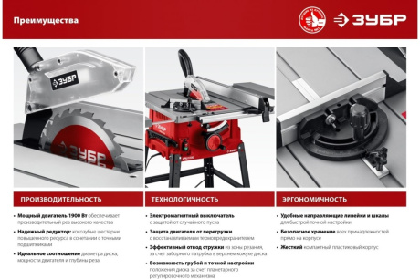 Купить Станок распиловочный настольный ЗУБР СРЦ-254су со станиной и удлинителем фото №20