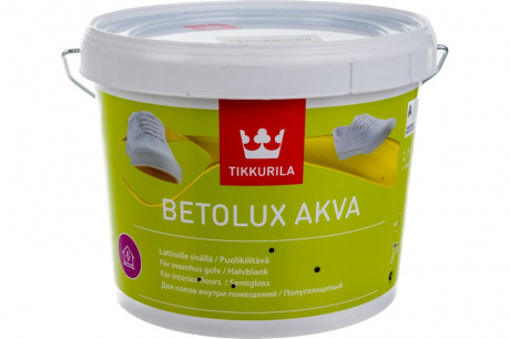 Купить Краска для пола TIKKURILA BETOLUX AKVA полуглянцевая База А 2,7 л фото №1