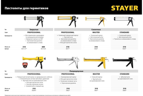 Купить Пистолет для герметика STAYER Стандарт  скелетный 0665 фото №9