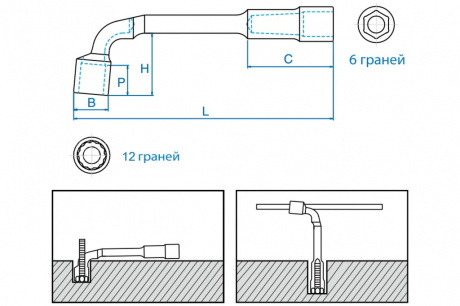 Купить Ключ L-образный торцевой 12мм KINGTONI 1080-12 фото №2