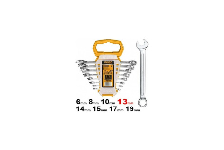 Купить Набор ключей гаечных INGCO HKSPA1088 6-19мм 8 шт. фото №2