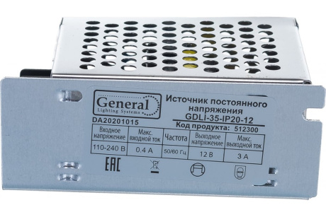 Купить GENERAL транс.диодный  35W  12V  GDLI-35-IP20-12  512300 фото №2