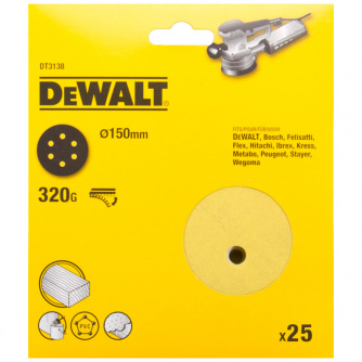 Купить Шкурка ОШМ DEWALT  d 150  DT  3138  XM   Р-320 фото №2