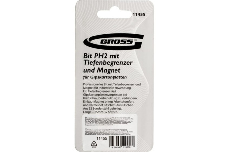 Купить Бита PH2/25мм "Gross" с ограничит. и магнитом 11455 6956м фото №10
